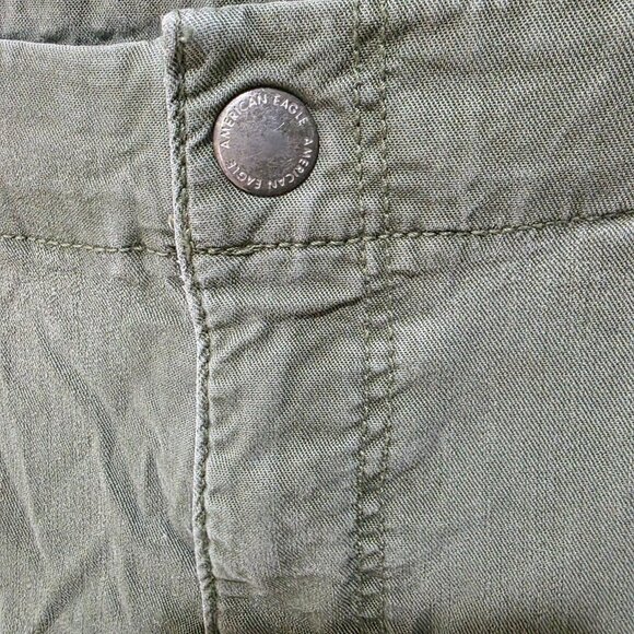 American Eagle High Rise Wide Leg Cargo Pants Women’s 0 Green - Picture 5 of 9